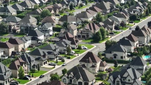 Aerial view of modern housing developments - real estate_1