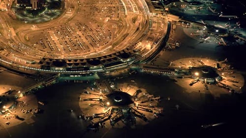 Aviation Industry Air Travel Business Scene of Airplanes Landing at Airport