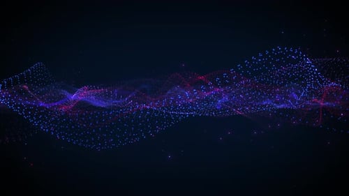 Ondes de particules dynamiques numériques abstraites avec lumière, mouvement, lumière, fond, flux de données