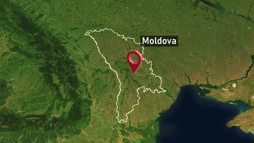 Moldova Country Zoom from Space