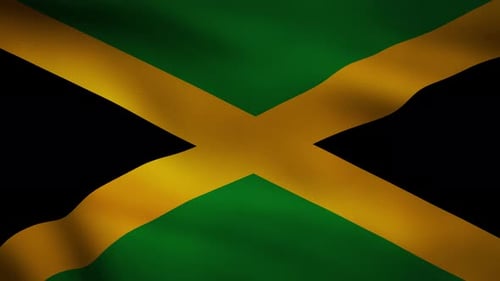 Seamless Loop of Waving Jamaican Flag