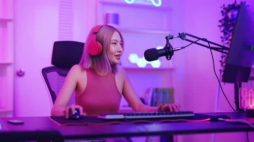 Excited Woman Gaming, Streaming Online