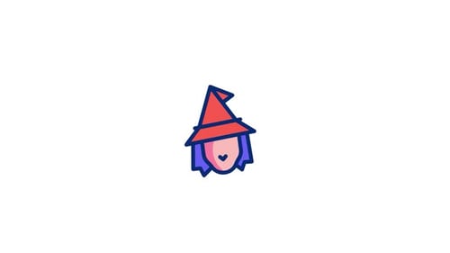 Animated Sketch Halloween Witch Head Doodle
