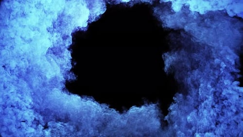 Abstract Blue Swirling Smoke Fluid Animation