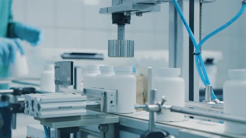 Medicine Bottles Sealed by Automated Machine
