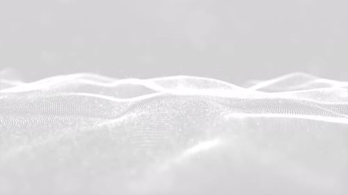 Abstract White Digital Wave Particle Background