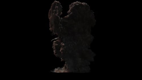 Große Explosion, Weitaufnahme, transparenter Hintergrund