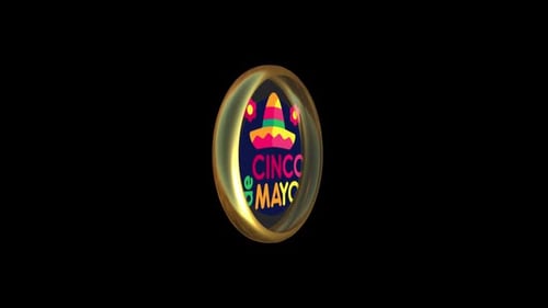 Cinco de Mayo Festive Medallion 3D Logo Animation