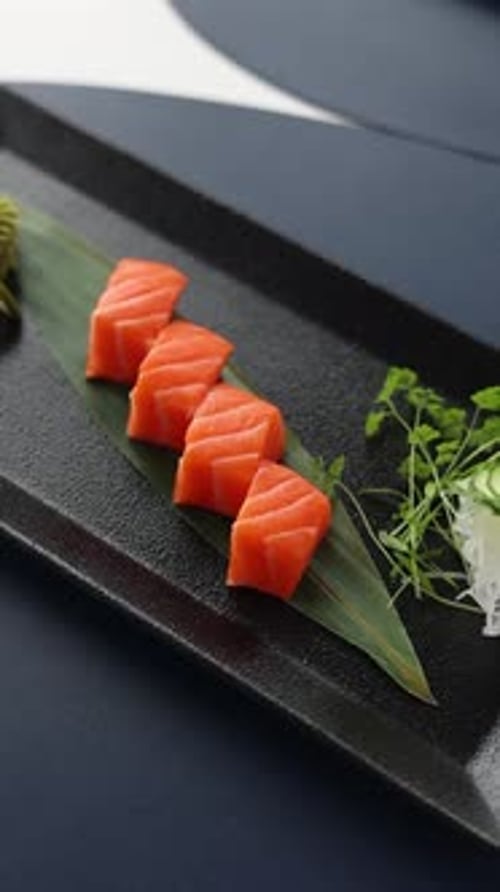 Fish dishes in an Asian restaurant. Close-up
