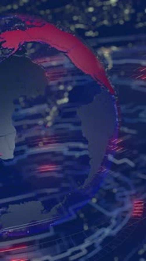 Rotating Digital Earth with Global Network Lines