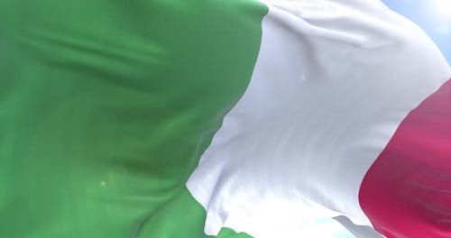 Realistic Waving Italian Flag Animation Loop