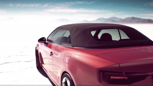 Close Up Detail of Sport Car in Salt Desert