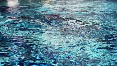 Pure Water Pool Surface Bubbles And Waves 4