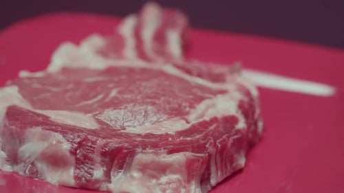 Fresh Raw Beef Steak Close Up Fresh Raw Beef Steak with Spices Meat Filet for Gastronomic Culinary