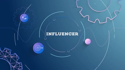 Modern Influencer Marketing Title Reveal with Corporate Business Icons
