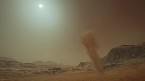 Mars Dust Devil Whirls Across Barren Red Planet Surface 8