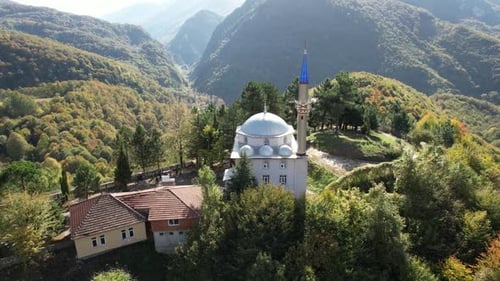 Aerial Mosque and Nature View