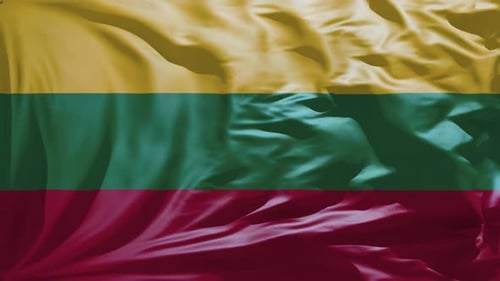 Realistic Lithuanian Flag Waving Animation