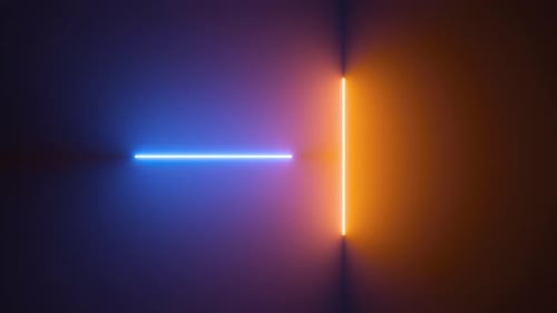 abstract neon background with spinning glowing lines