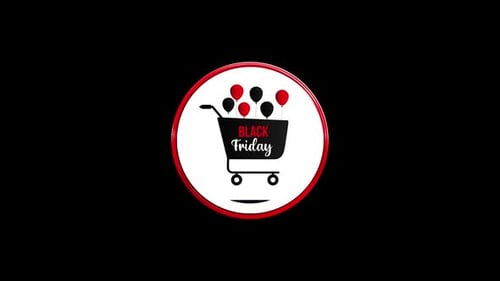 Animated Black Friday Shopping Cart Badge