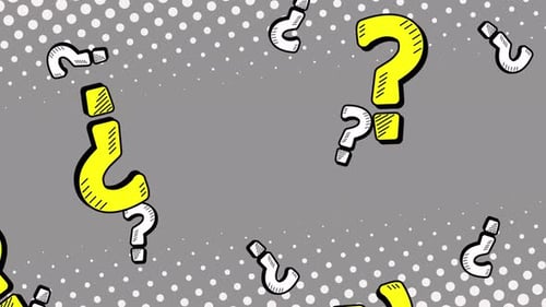 Question mark symbol in retro comic style 90s