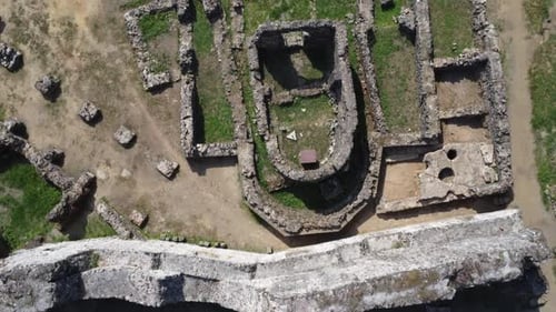 Drone shot of the castle ruins