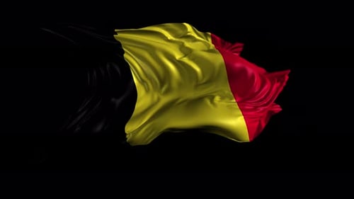 Realistic Waving Flag of Belgium with Alpha Channel