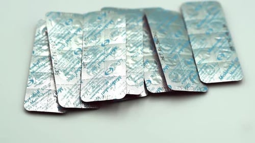 Close-up of Blister Packs of Pills