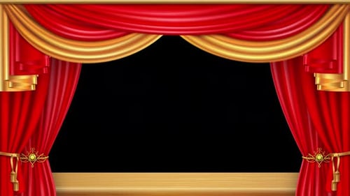 Theatre Curtain Red Opening Stage Animation Background