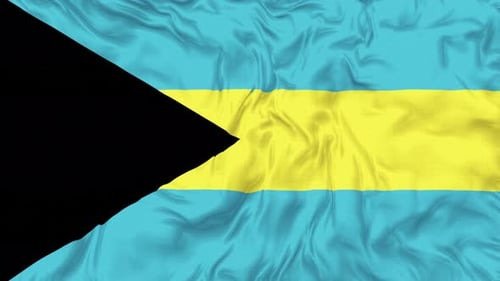 Bahamas National Flag Waving in Realistic Fabric Motion