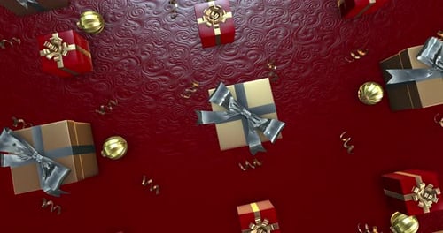 Christmas Gold And Red Bg