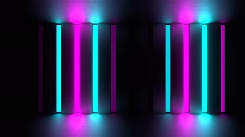 Cyan And Pink Neon Color Wall Background Vj Loop In 4K
