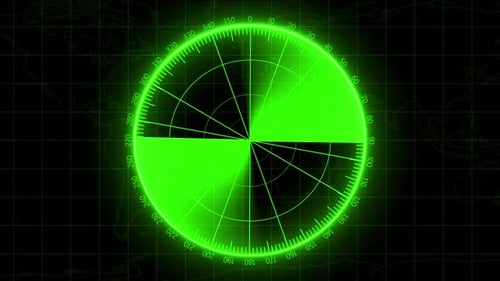 Green Digital Radar Screen Scanner Animation