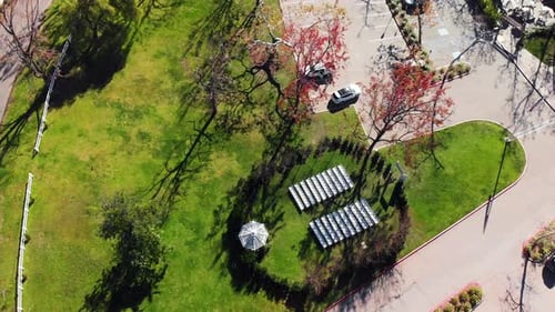 Park Wedding Ceremony Aerial View