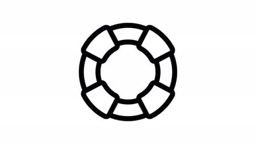 Minimalist Lifebuoy Icon Rotating Animation