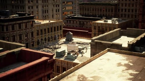 Rooftop City View Showcasing Architecture and Infrastructure