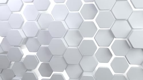 Hexagons White Motion 85 4K