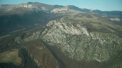 aerial view of the autumn mountain