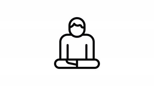 Animated Meditation Pose Line Art Icon