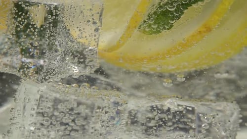 Bubbles and Lemon in a Refreshing Beverage