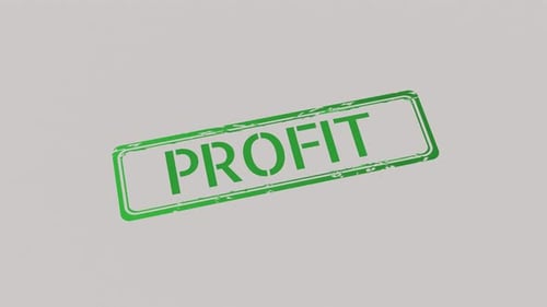 Corporate Profit Text Reveal with Realistic Rubber Stamp