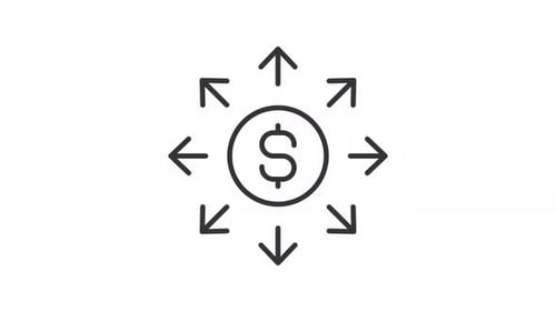 Animated money management line icon