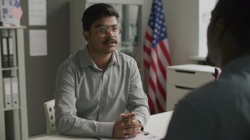 Indian Man Attending Visa Interview in American Embassy