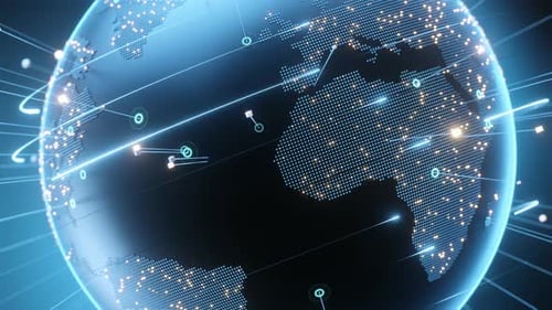 Futuristic Digital Earth Global Network Connectivity