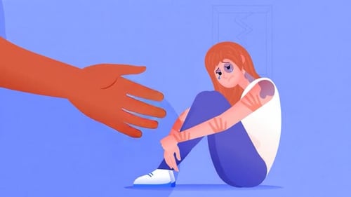 Woman Beaten & Abused Sitting alone in Emotional Trauma - Domestic Violence against Women