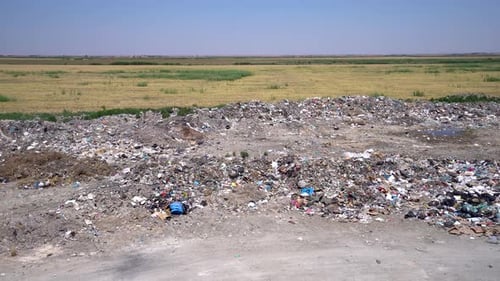 Environmental pollution and garbage in the city dump 4K