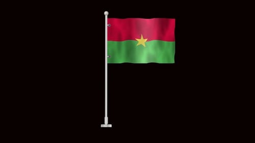 Flag Of Burkina Faso Waving