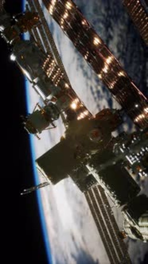 Elemente der Internationalen Raumstation dieses von der NASA bereitgestellten Bildes