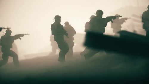Battlefield, Operation, field full of soldiers animation scene