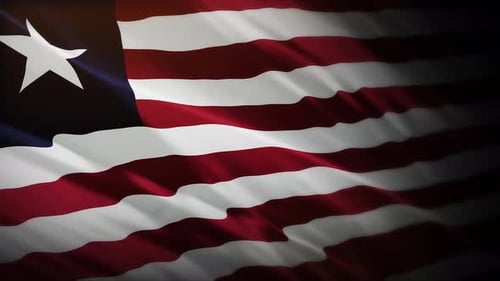Realistic Liberian Flag Waving Animation